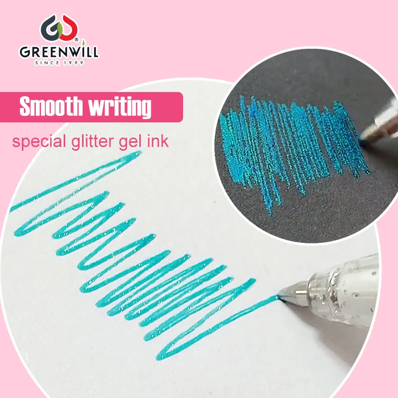 Promotional Greenwill Magic Erasable Heat Sensitive Glitter Gift Gel Pen (GKP202206)